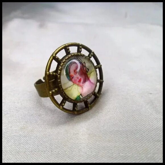 Tiny Flapper Face Ring is One of a Kind - 1932 - Picture 2 of 8